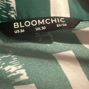 BloomChic Emerald and Ivory Striped Blouse